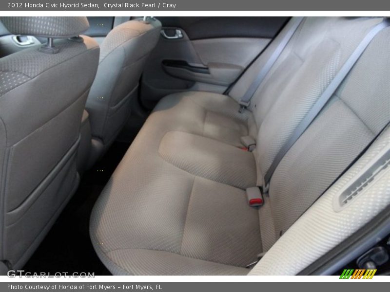 Crystal Black Pearl / Gray 2012 Honda Civic Hybrid Sedan