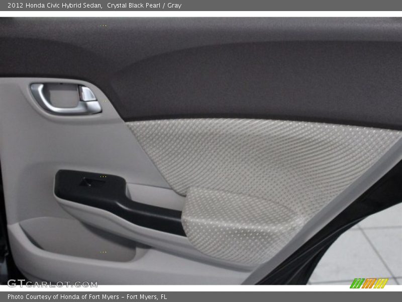 Crystal Black Pearl / Gray 2012 Honda Civic Hybrid Sedan