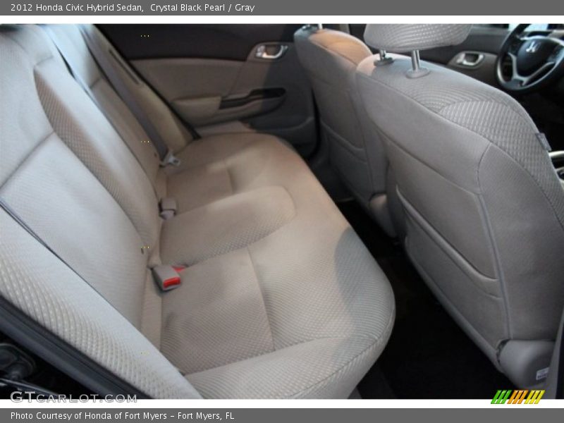 Crystal Black Pearl / Gray 2012 Honda Civic Hybrid Sedan