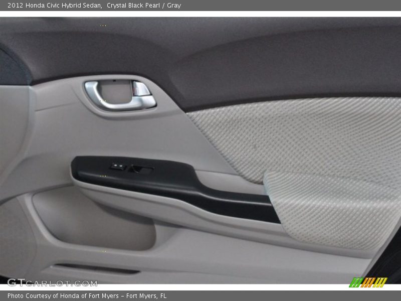 Crystal Black Pearl / Gray 2012 Honda Civic Hybrid Sedan