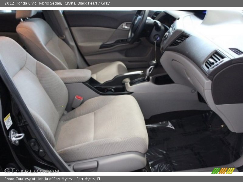 Crystal Black Pearl / Gray 2012 Honda Civic Hybrid Sedan