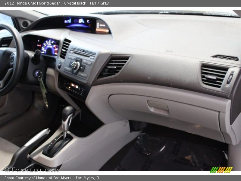 Crystal Black Pearl / Gray 2012 Honda Civic Hybrid Sedan