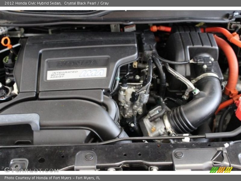Crystal Black Pearl / Gray 2012 Honda Civic Hybrid Sedan