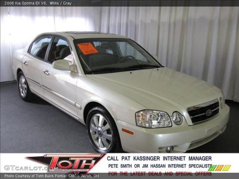 White / Gray 2006 Kia Optima EX V6