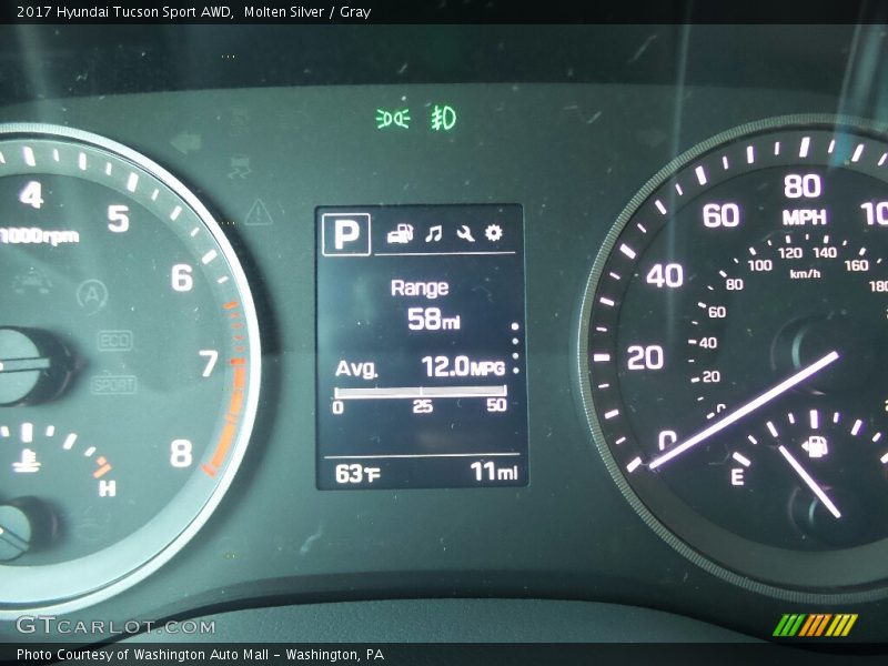 Molten Silver / Gray 2017 Hyundai Tucson Sport AWD