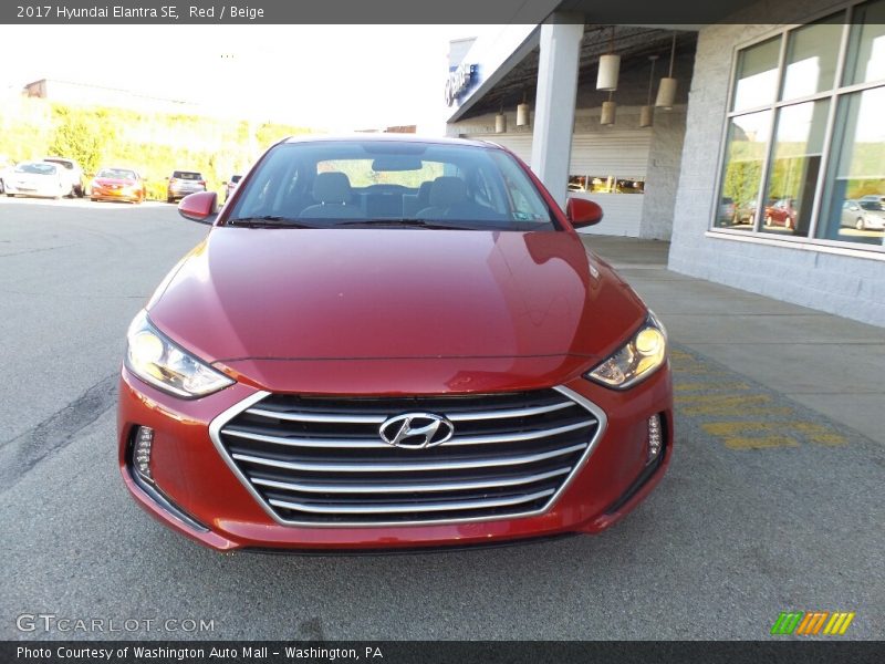 Red / Beige 2017 Hyundai Elantra SE