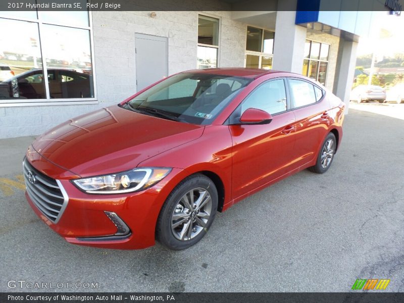 Red / Beige 2017 Hyundai Elantra SE