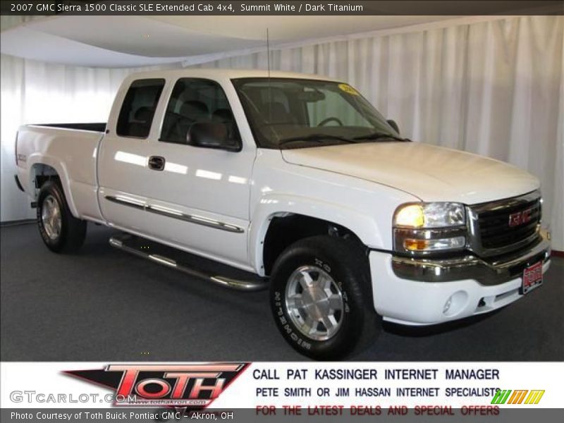 Summit White / Dark Titanium 2007 GMC Sierra 1500 Classic SLE Extended Cab 4x4