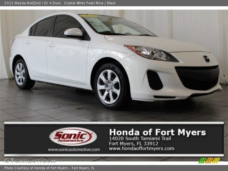 Crystal White Pearl Mica / Black 2013 Mazda MAZDA3 i SV 4 Door