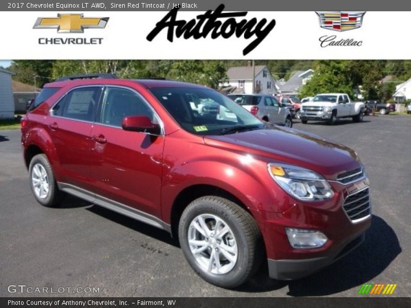 Siren Red Tintcoat / Jet Black 2017 Chevrolet Equinox LT AWD