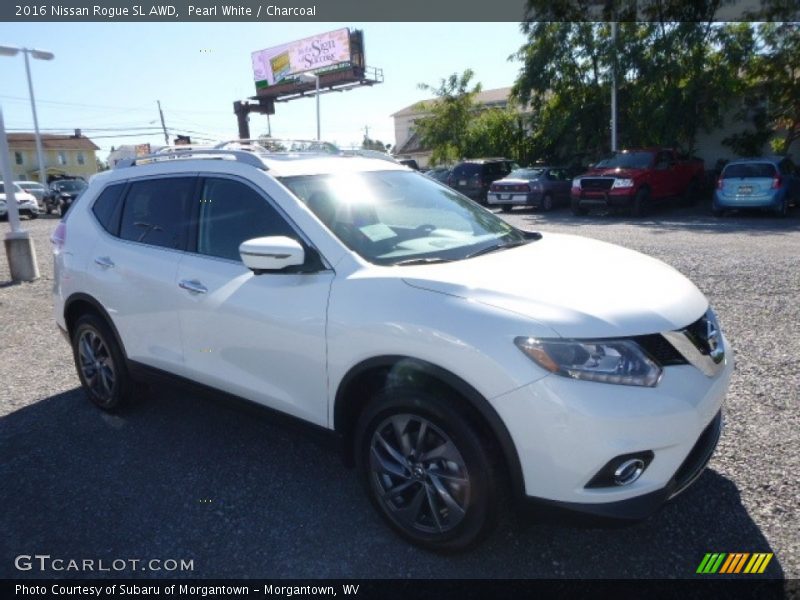 Pearl White / Charcoal 2016 Nissan Rogue SL AWD