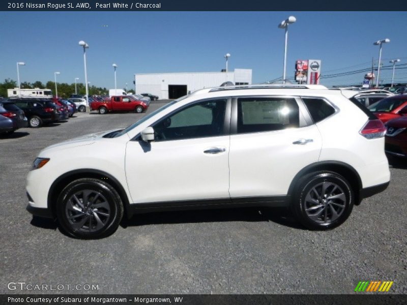 Pearl White / Charcoal 2016 Nissan Rogue SL AWD