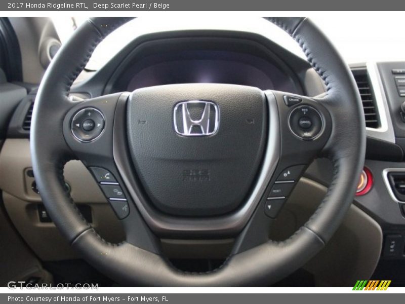 Deep Scarlet Pearl / Beige 2017 Honda Ridgeline RTL
