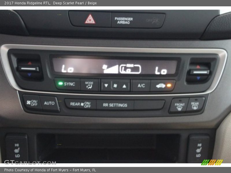 Deep Scarlet Pearl / Beige 2017 Honda Ridgeline RTL
