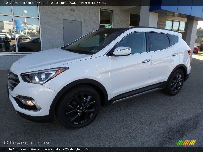 Pearl White / Gray 2017 Hyundai Santa Fe Sport 2.0T Ulitimate AWD