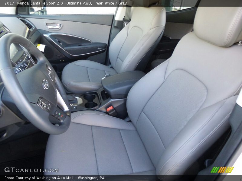 Pearl White / Gray 2017 Hyundai Santa Fe Sport 2.0T Ulitimate AWD