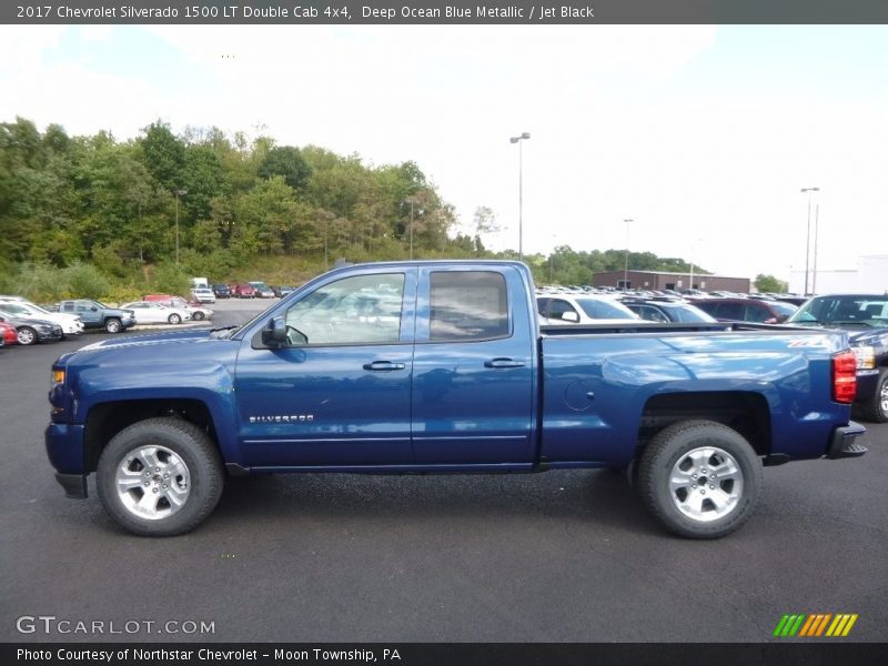 Deep Ocean Blue Metallic / Jet Black 2017 Chevrolet Silverado 1500 LT Double Cab 4x4