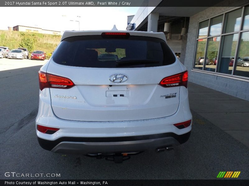Pearl White / Gray 2017 Hyundai Santa Fe Sport 2.0T Ulitimate AWD