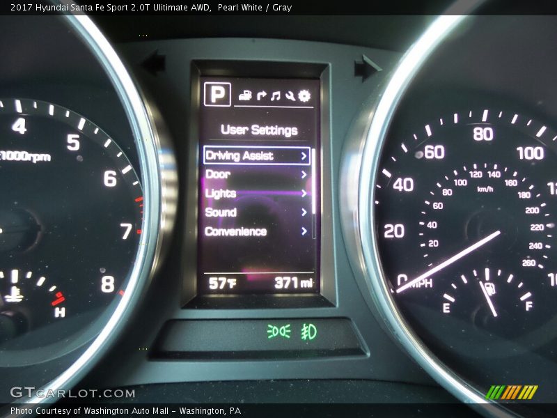Pearl White / Gray 2017 Hyundai Santa Fe Sport 2.0T Ulitimate AWD