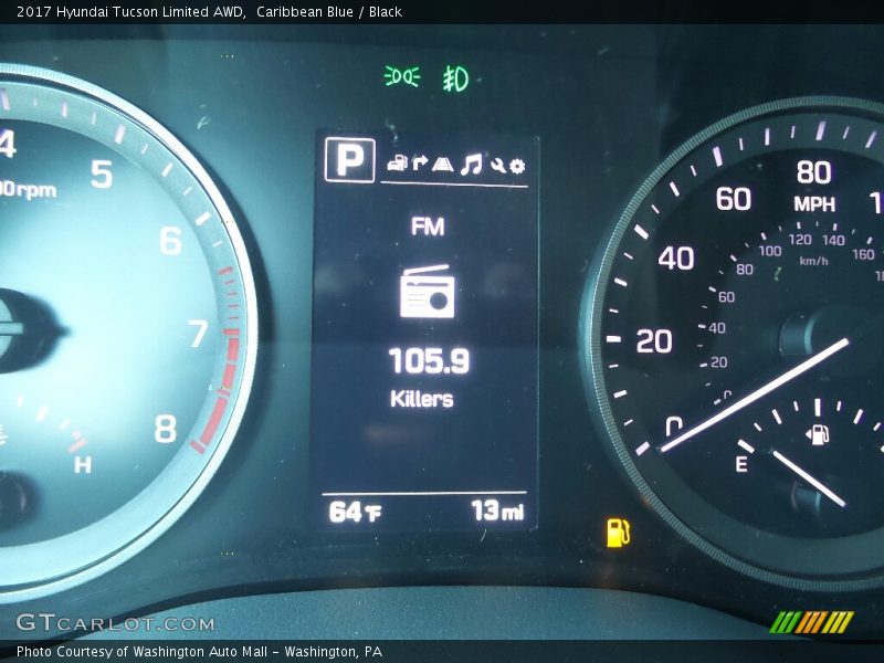 Caribbean Blue / Black 2017 Hyundai Tucson Limited AWD