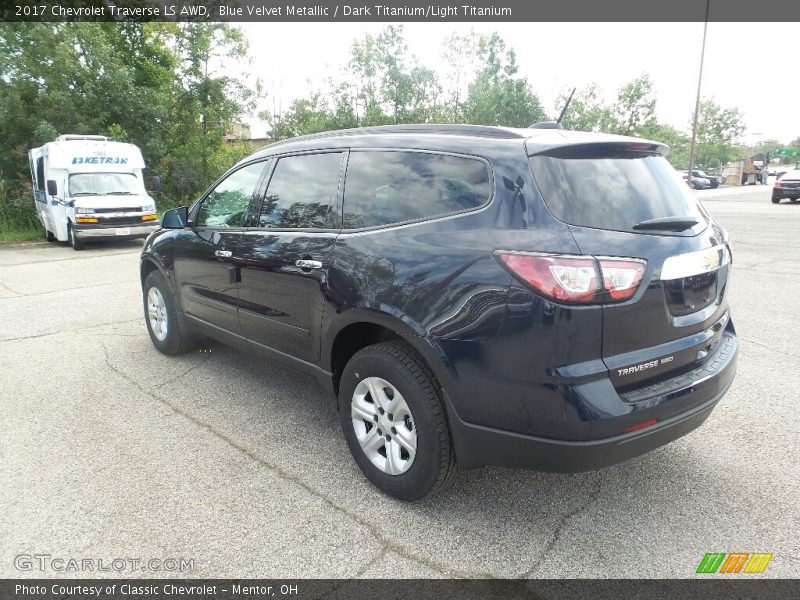 Blue Velvet Metallic / Dark Titanium/Light Titanium 2017 Chevrolet Traverse LS AWD