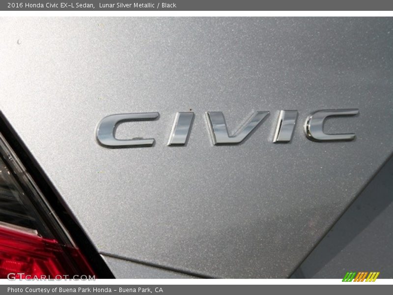 Lunar Silver Metallic / Black 2016 Honda Civic EX-L Sedan