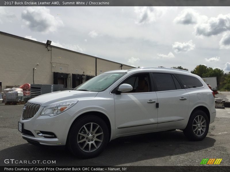 Summit White / Choccachino 2017 Buick Enclave Leather AWD