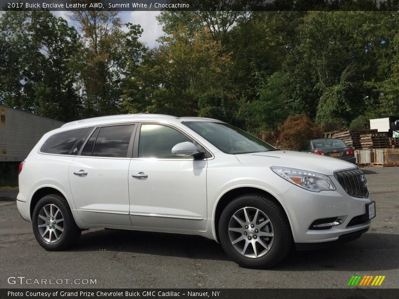 Summit White / Choccachino 2017 Buick Enclave Leather AWD