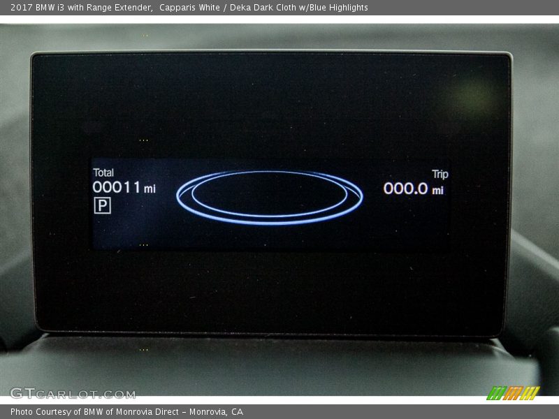 Capparis White / Deka Dark Cloth w/Blue Highlights 2017 BMW i3 with Range Extender