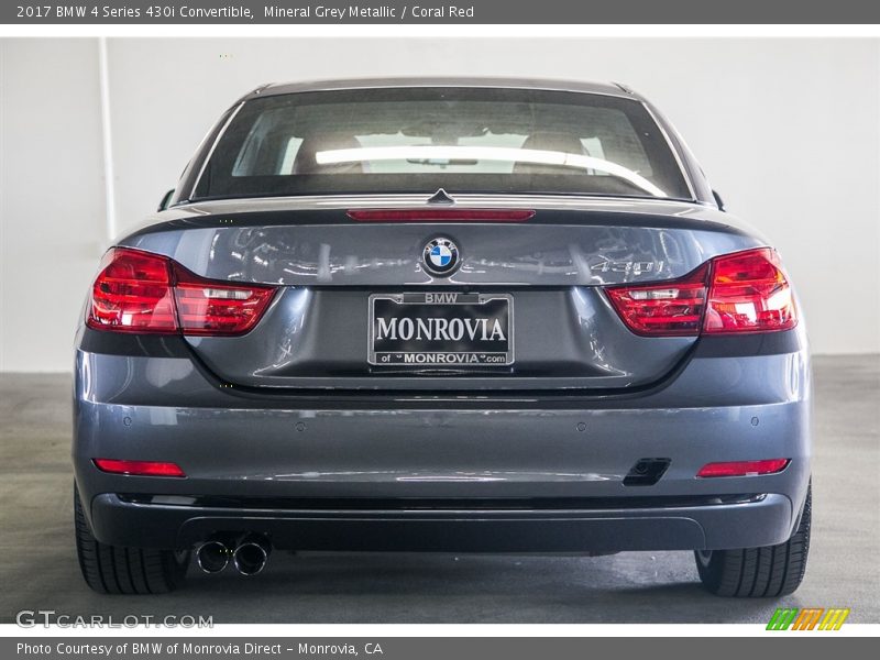 Mineral Grey Metallic / Coral Red 2017 BMW 4 Series 430i Convertible