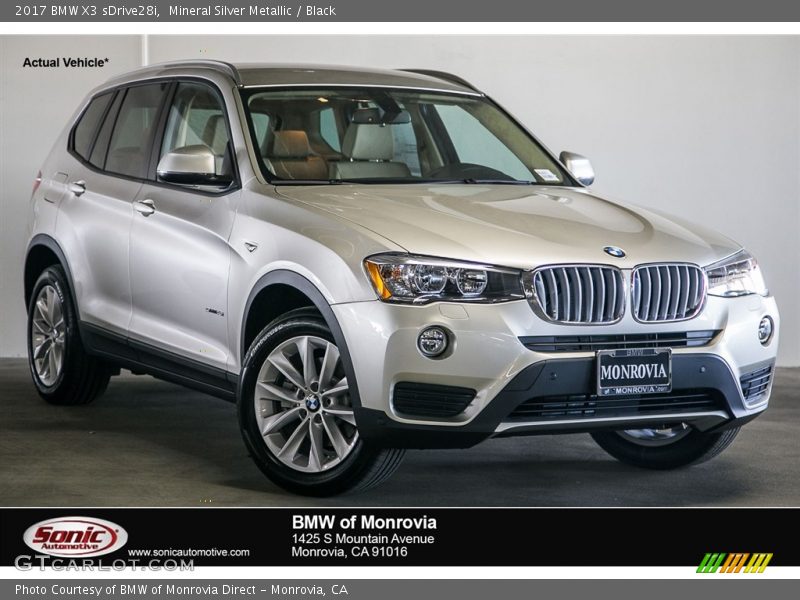 Mineral Silver Metallic / Black 2017 BMW X3 sDrive28i
