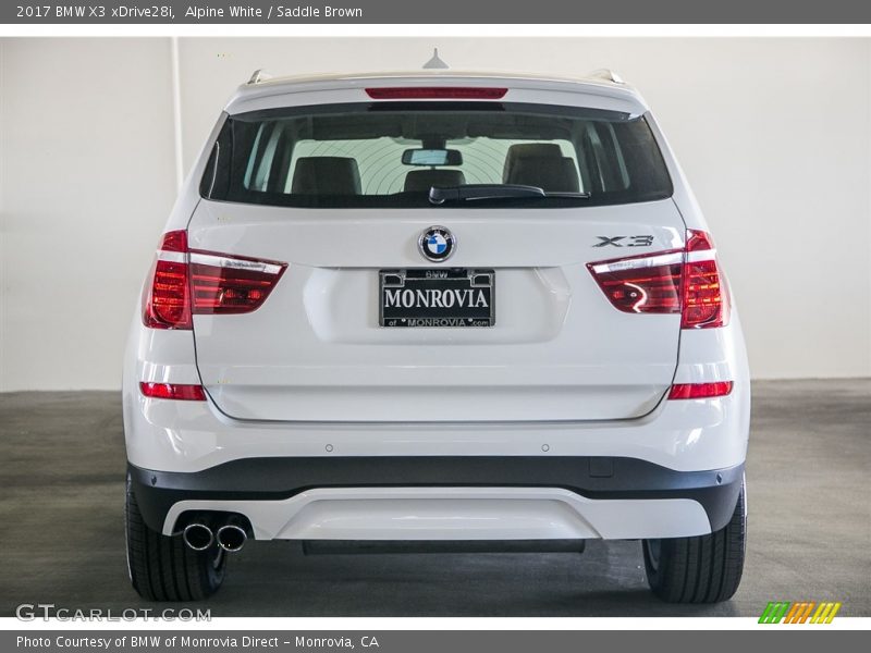 Alpine White / Saddle Brown 2017 BMW X3 xDrive28i