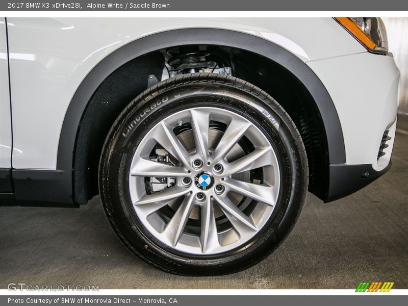 Alpine White / Saddle Brown 2017 BMW X3 xDrive28i