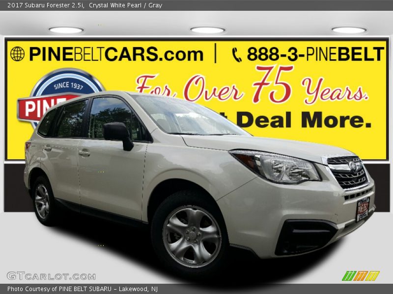 Crystal White Pearl / Gray 2017 Subaru Forester 2.5i