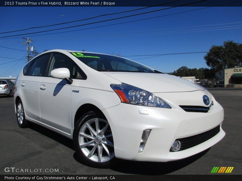 Blizzard White Pearl / Bisque 2013 Toyota Prius v Five Hybrid