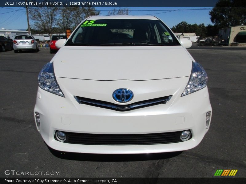 Blizzard White Pearl / Bisque 2013 Toyota Prius v Five Hybrid