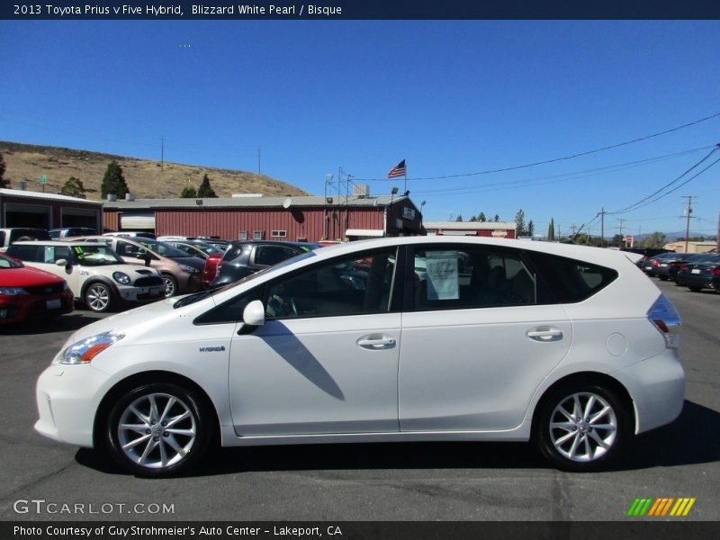 Blizzard White Pearl / Bisque 2013 Toyota Prius v Five Hybrid