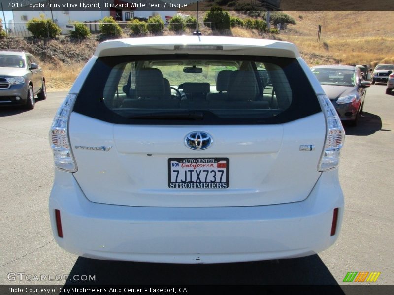 Blizzard White Pearl / Bisque 2013 Toyota Prius v Five Hybrid