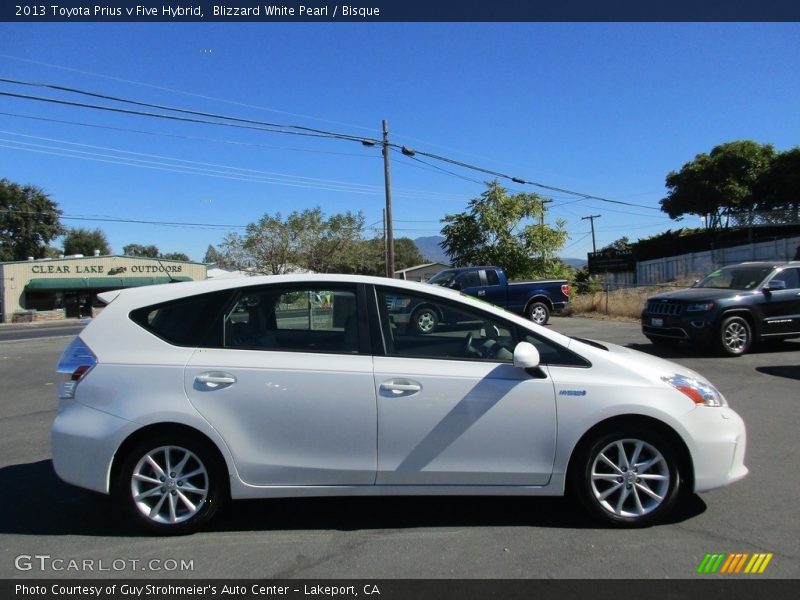 Blizzard White Pearl / Bisque 2013 Toyota Prius v Five Hybrid
