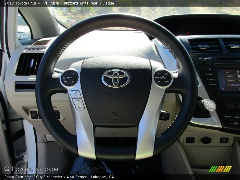 Blizzard White Pearl / Bisque 2013 Toyota Prius v Five Hybrid