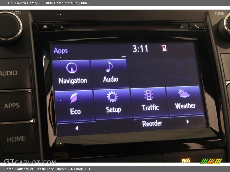 Blue Crush Metallic / Black 2015 Toyota Camry LE
