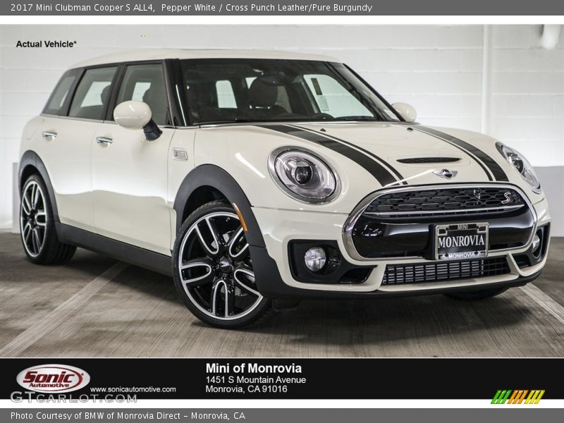Pepper White / Cross Punch Leather/Pure Burgundy 2017 Mini Clubman Cooper S ALL4