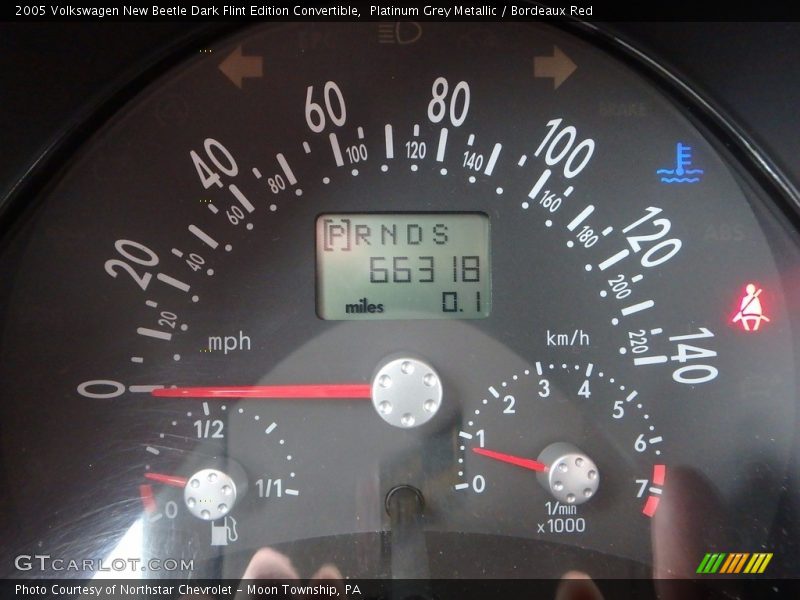 Platinum Grey Metallic / Bordeaux Red 2005 Volkswagen New Beetle Dark Flint Edition Convertible