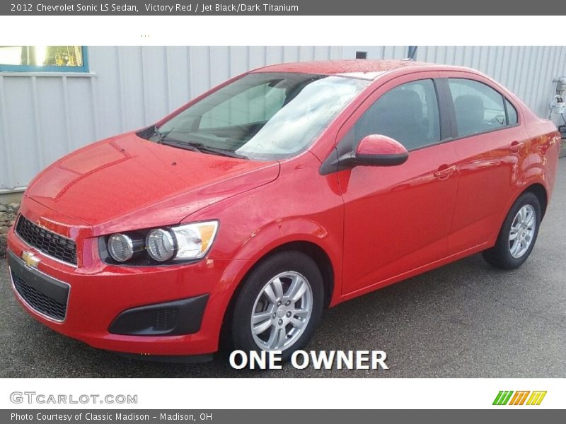 Victory Red / Jet Black/Dark Titanium 2012 Chevrolet Sonic LS Sedan
