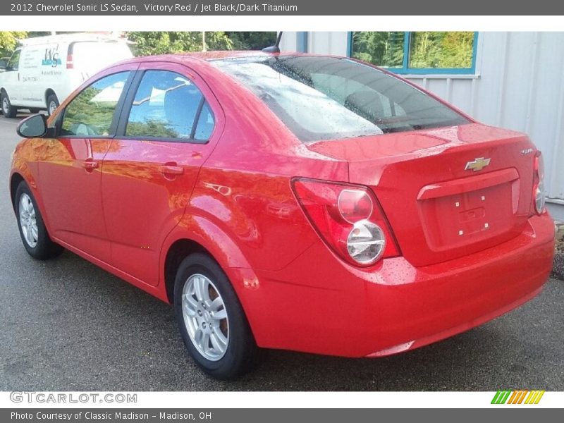 Victory Red / Jet Black/Dark Titanium 2012 Chevrolet Sonic LS Sedan