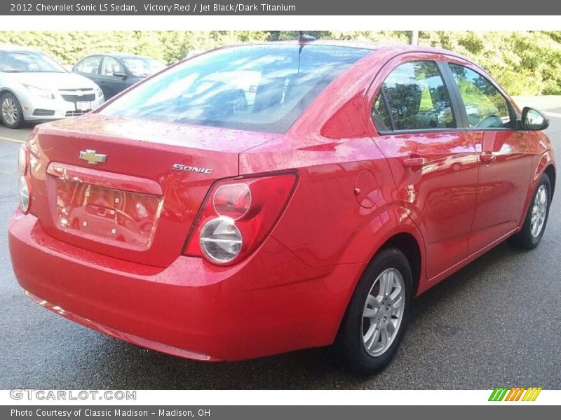 Victory Red / Jet Black/Dark Titanium 2012 Chevrolet Sonic LS Sedan