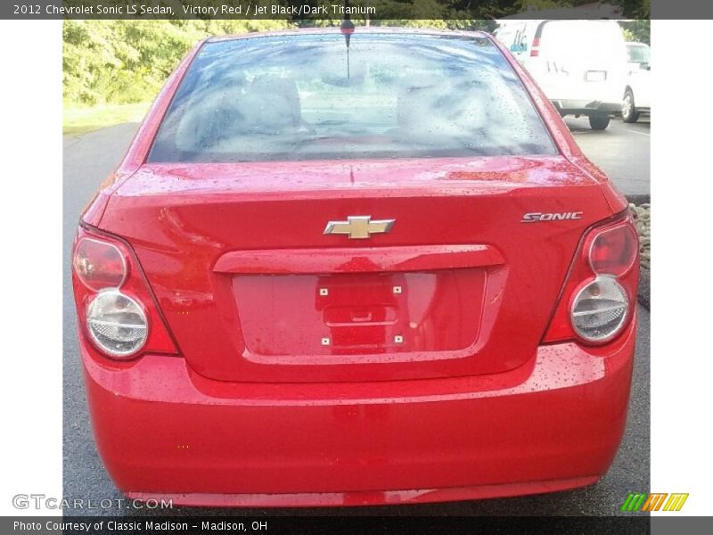 Victory Red / Jet Black/Dark Titanium 2012 Chevrolet Sonic LS Sedan
