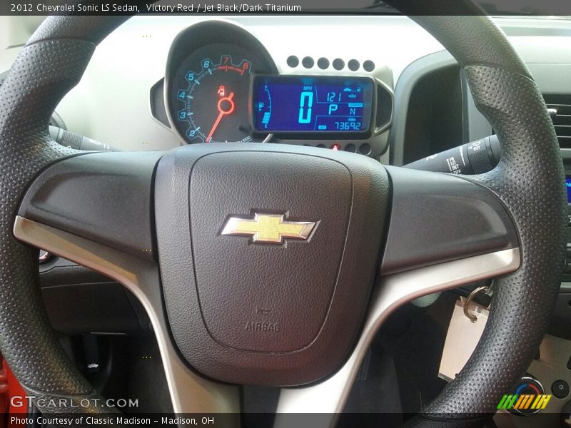 Victory Red / Jet Black/Dark Titanium 2012 Chevrolet Sonic LS Sedan