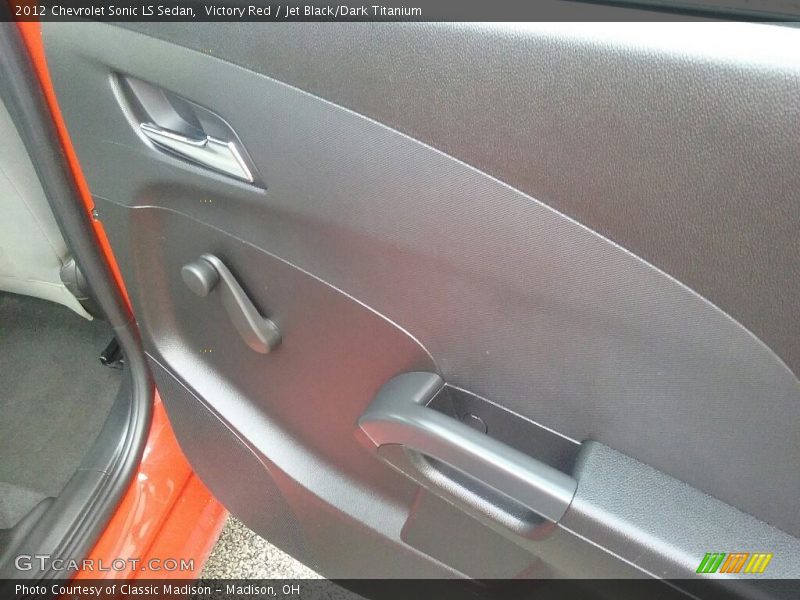 Victory Red / Jet Black/Dark Titanium 2012 Chevrolet Sonic LS Sedan