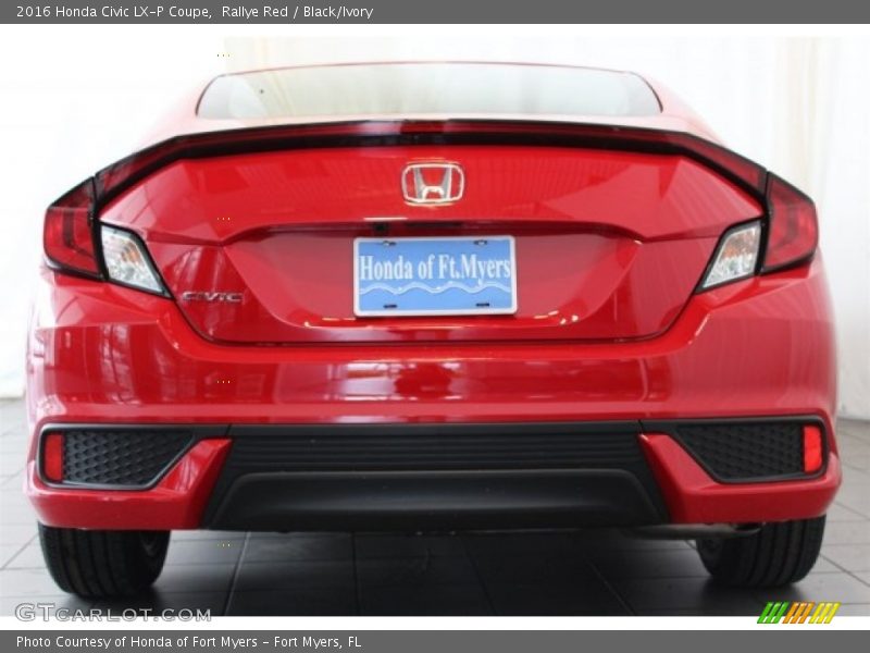 Rallye Red / Black/Ivory 2016 Honda Civic LX-P Coupe